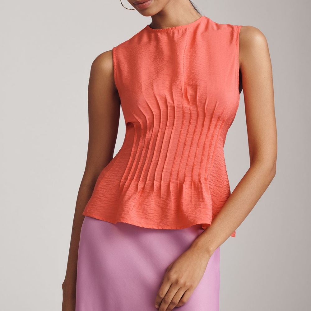 *Anthropologie The Della Pleated Waist Shell Top